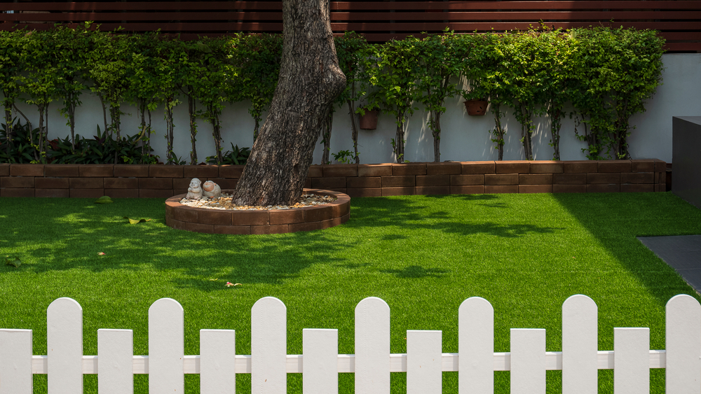 Residential synthetic grass installation
